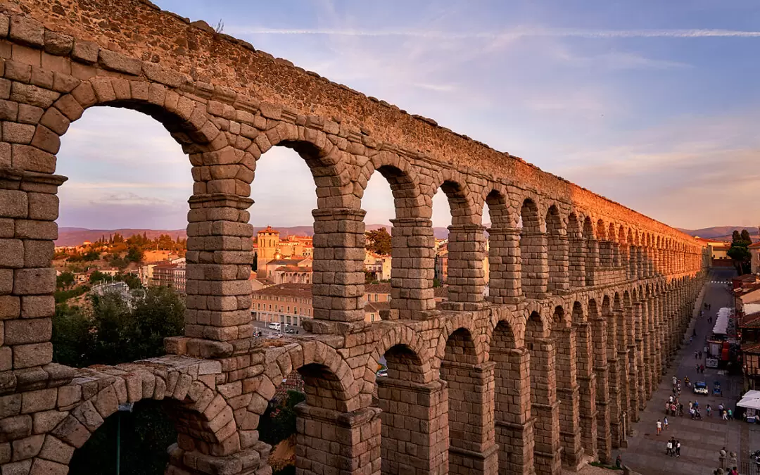 The Magnificent Roman Aqueduct At Segovia In Spain